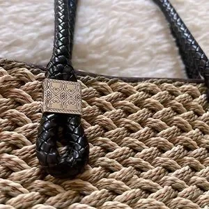 Brighton Bags Brighton Straw Leather Handbag Discontinued Poshmark